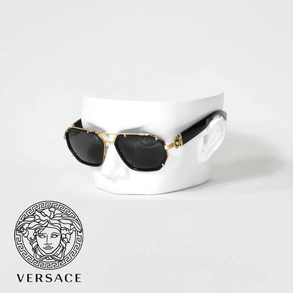 楽天市場】ヴェルサーチ サングラス メデューサ ブラック ゴールド
