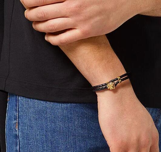 楽天市場】ヴェルサーチ ブレスレット レザー メデューサ ゴールド