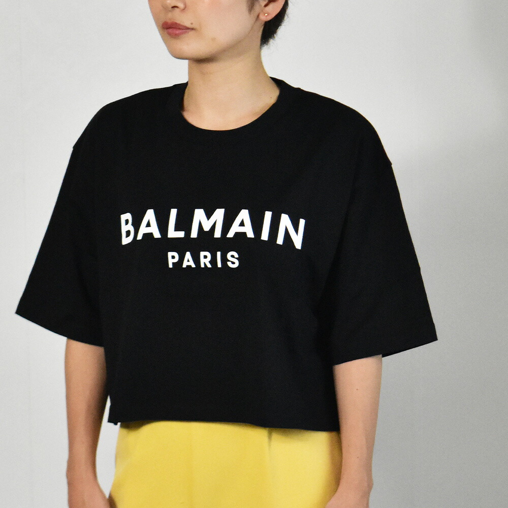 楽天市場】バルマン Tシャツ レディース ロゴ クロップ丈 半袖 半端丈