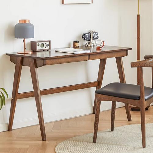 楽天市場】デスク 机 木製 勉強机 引き出し2杯 収納付き 天然木 幅80