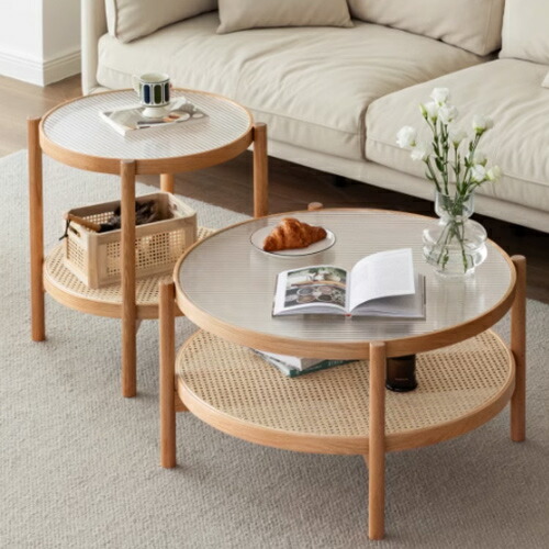 楽天市場】ネストテーブル 2点セット ローテーブル リビングテーブル