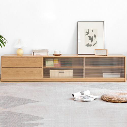 楽天市場】テレビ台 無垢材 完成品 180 200 220cm 木製テレビ台