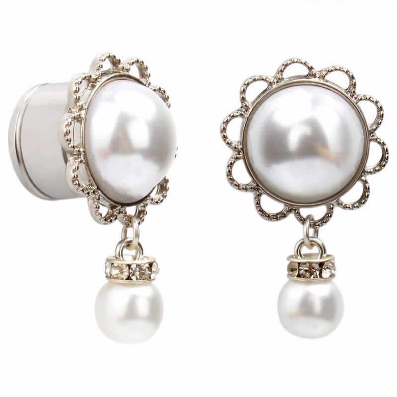 楽天市場】[2G 0G 00G 12mm 1/2 14mm 16mmボディピアス 真珠] パール