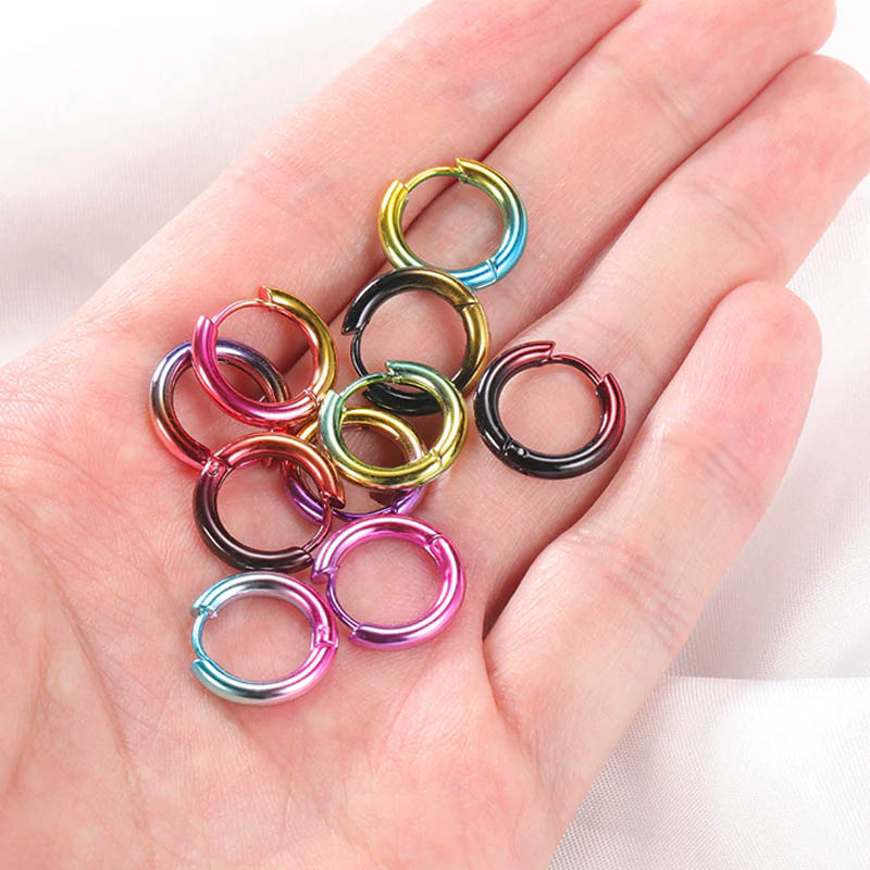 楽天市場】グラデーション ポールリングピアス フープピアス 1個販売