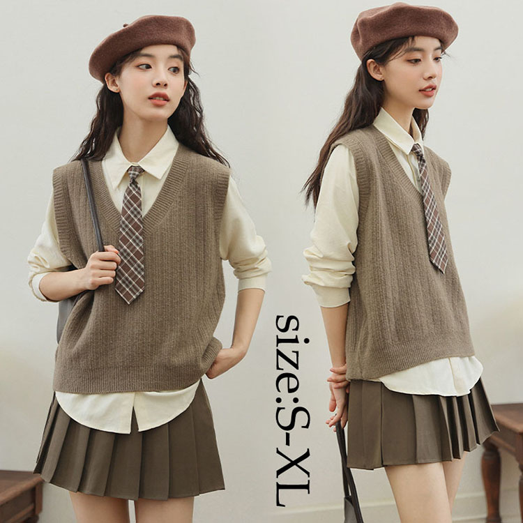 楽天市場】レディース セットアップ ブラウス+ベスト+スカート 学院風