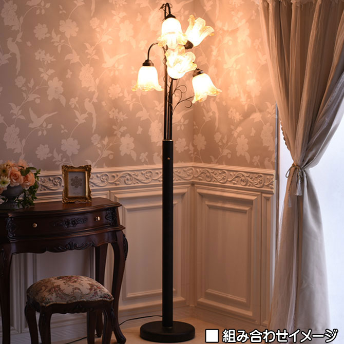 楽天市場】ベネチアンスタイル 5灯 フロアランプ ブラウン色 : もみじ