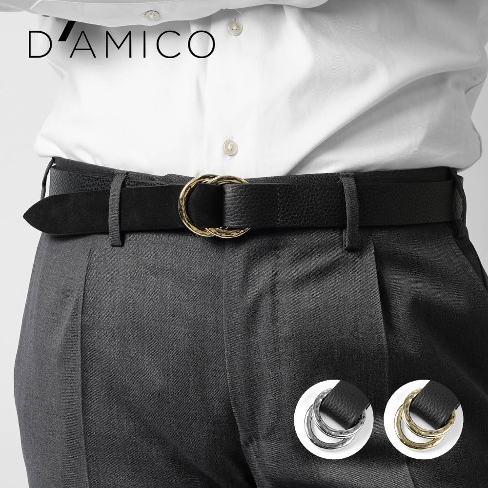 楽天市場】D'AMICO ダミーコ リングベルト ゴールドバックル シルバー