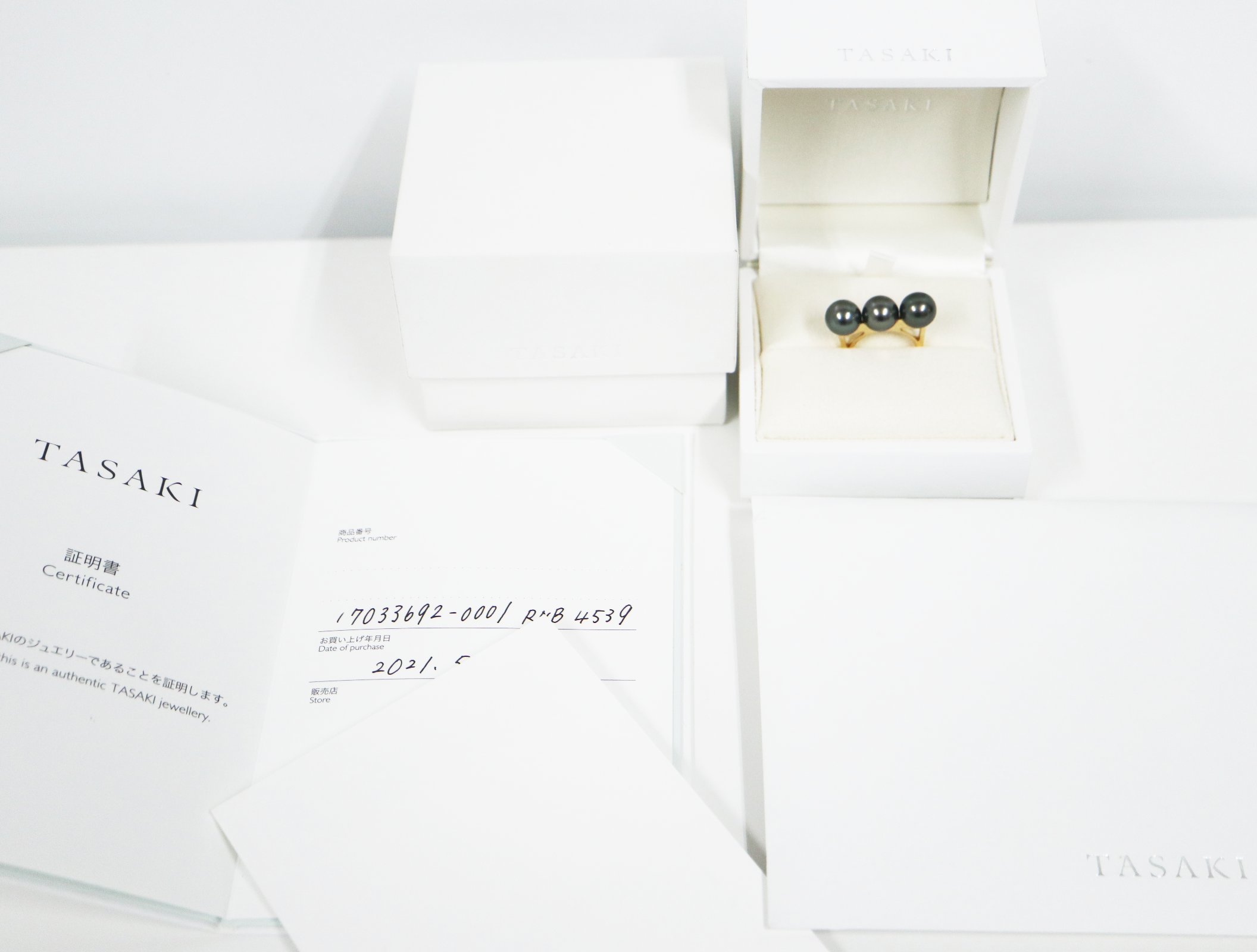 楽天市場】タサキ TASAKI バランス エラ ブラック リング K18YG パール