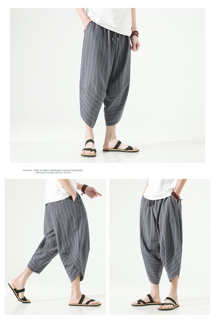 楽天市場】サルエルパンツ メンズ 7分丈 麻 アラジンパンツ 夏用