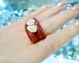 楽天市場】《離れない2連リング》赤い天然石のサンカラッチリング 二