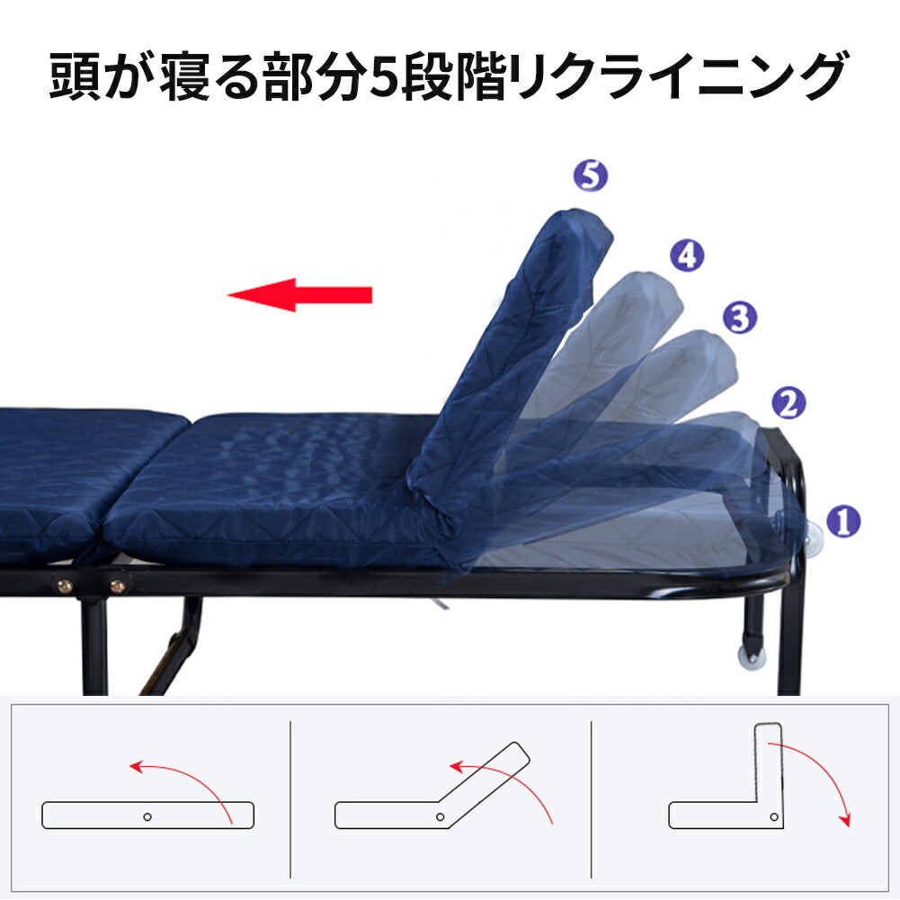 楽天市場】ESLUVE 折りたたみベッド シングル コンパクト 折り畳み