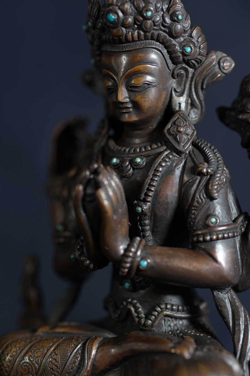 楽天市場】四臂観音菩薩 銅造彫金仕上げ : 仏像仏画チベット美術卸の天竺堂