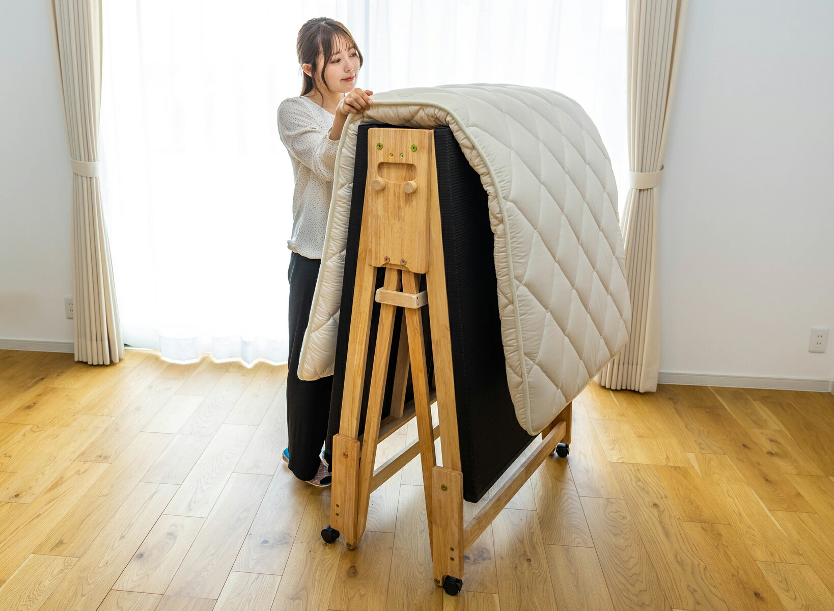 楽天市場】中居木工 折りたたみ 畳ベッド 黒畳 ハイタイプ 日本製 国産