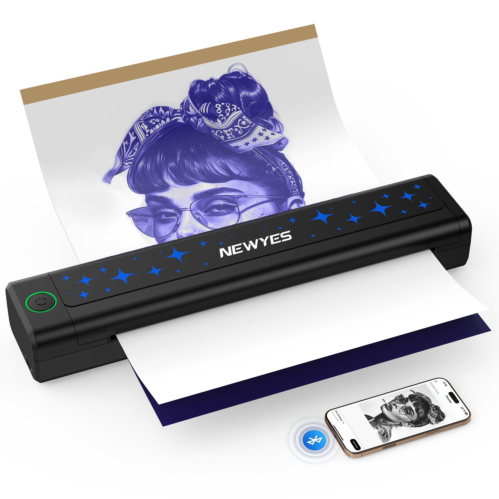 楽天市場】NEWYES タトゥーマシン サーマル印刷 インク不要 tattoo