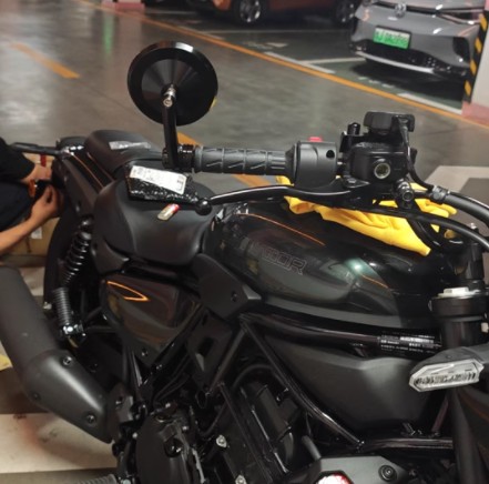 楽天市場】カワサキ エリミネーター 400 SE バイクミラー ブルーミラー