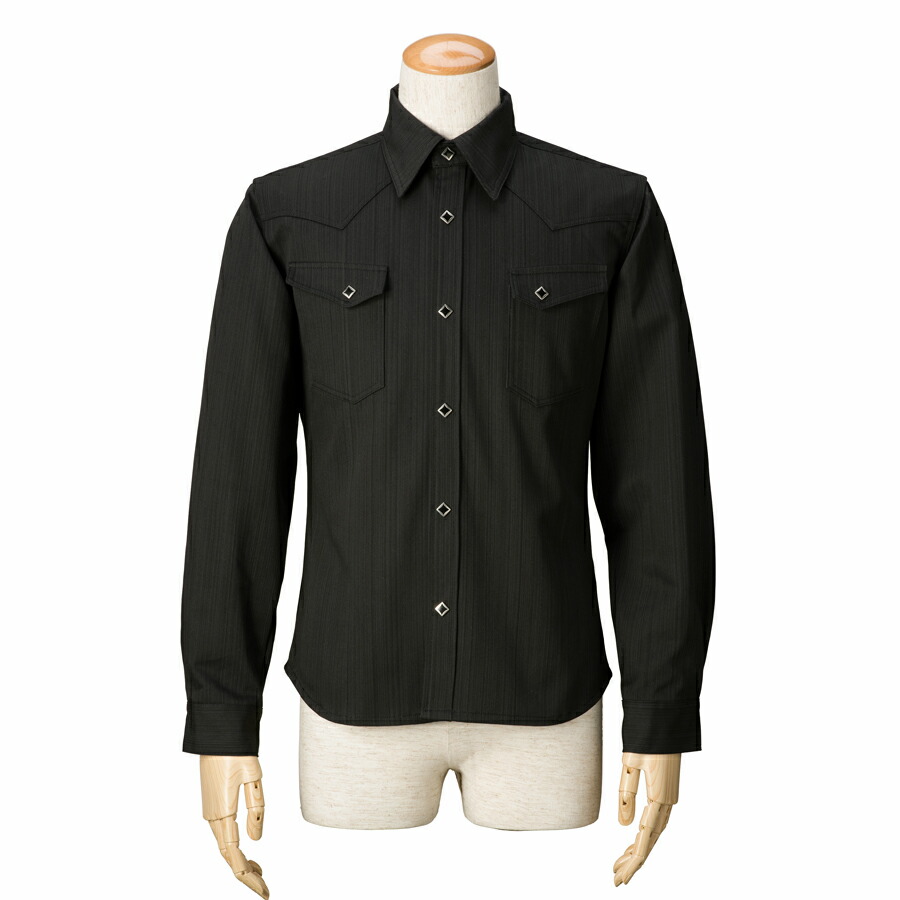 楽天市場】スリムフィット ウエスタンシャツ ギザデニム ブラック 日本