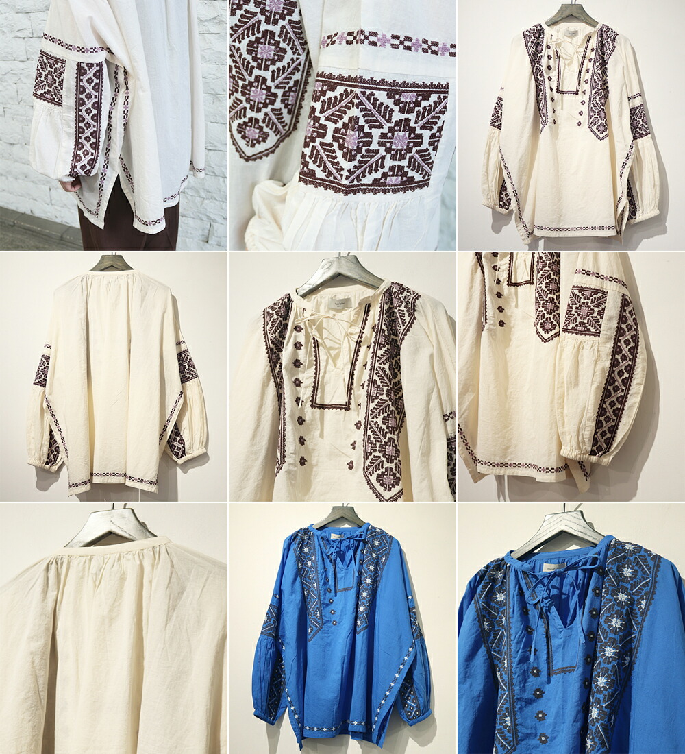 楽天市場】【s20】【ドゥーブルー/doux bleu】インド刺繍ブラウス