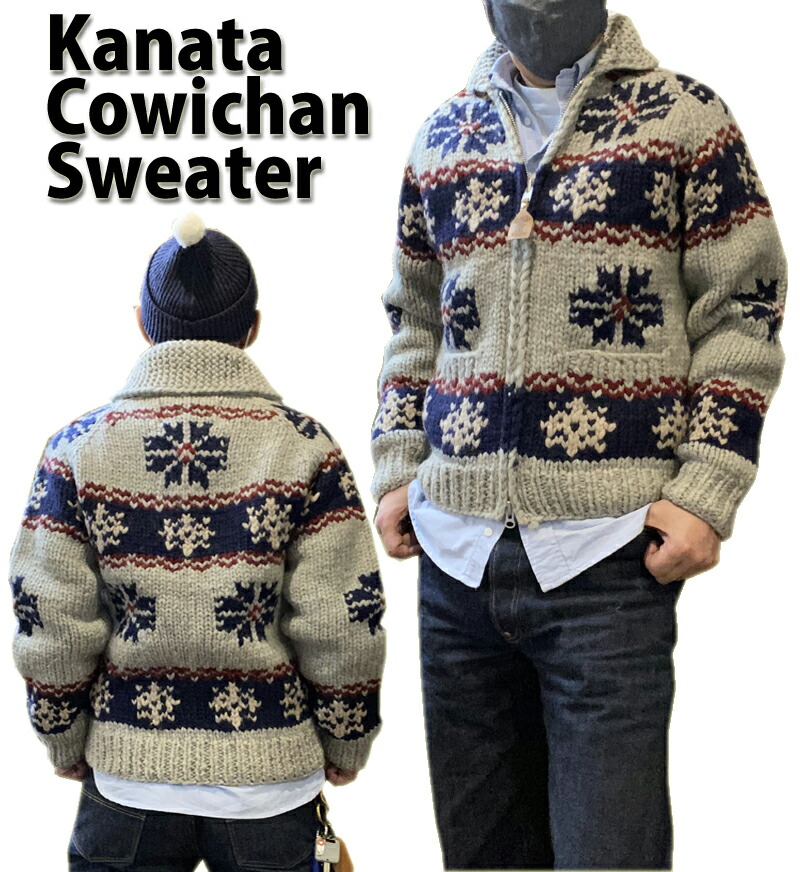 楽天市場】【KANATA】カナタ カウチンセーター 雪柄 カウチン カナダ製