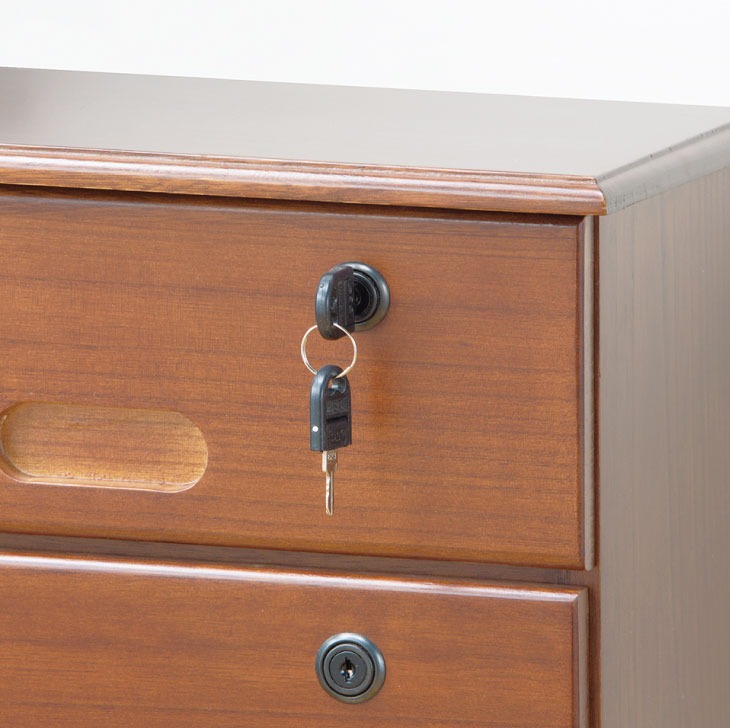 楽天市場】木製 チェスト 鍵付き 5段 幅26cm 奥行35cm 高さ66cm 隠し