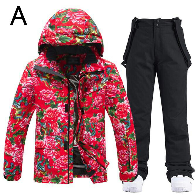 楽天市場】【新作セール】男女兼用 スキーウェア 暖かい 花柄 スノボー