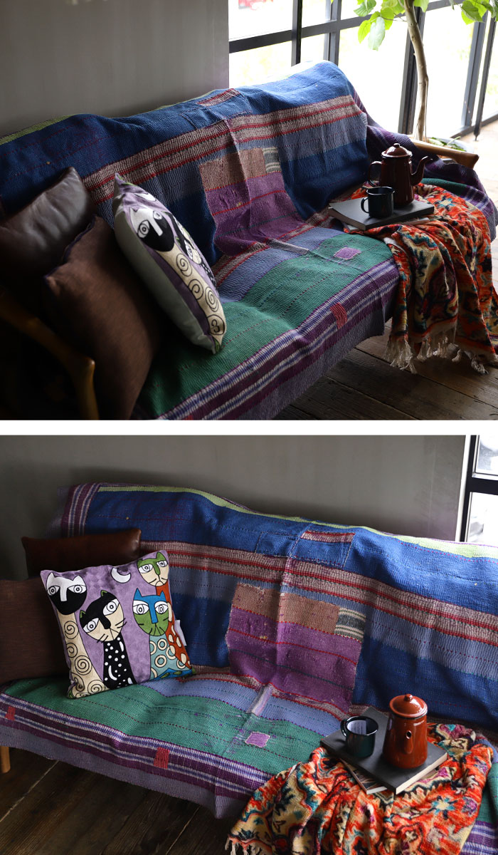 楽天市場】マルチカバー 135×200 ラリーキルト リバーシブル パッチ