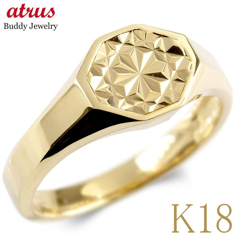 楽天市場】【10%OFFセール】18金 メンズ リング 印台 シグネットリング