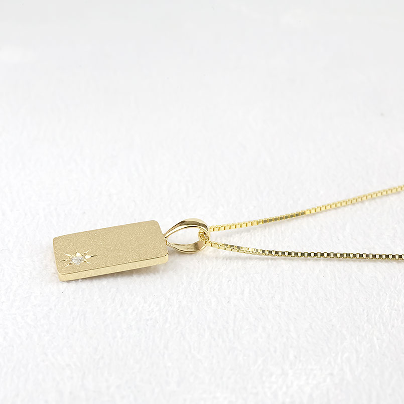 楽天市場】ネックレス 18金 ペンダントトップ 刻印 文字入れ プレート