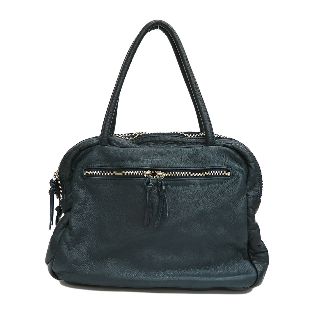 楽天市場】ワイズ Y's バッグ レザー ハンドバッグ 深青緑 スモール