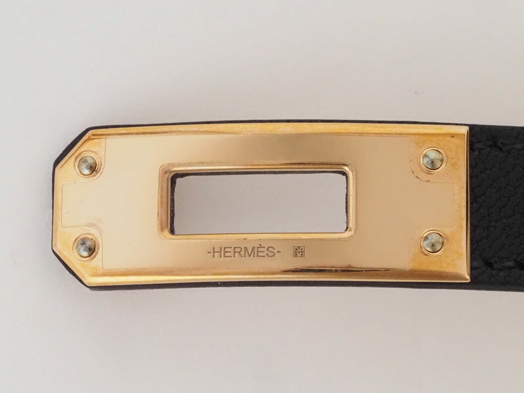 楽天市場】エルメス HERMES レザーブレスレット 黒 ブラック ケリー
