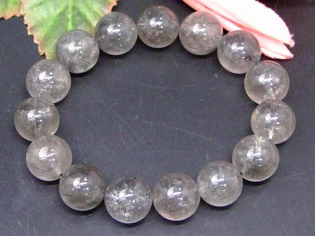 楽天市場】67529 ブラックルチルクォーツ 13mm~14mm ブレスレット 内径