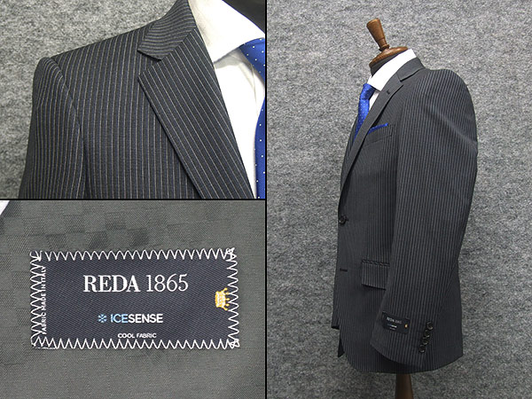 楽天市場】春夏〜通年 イタリー生地[REDA]レダ ICESENSE 紺グレー