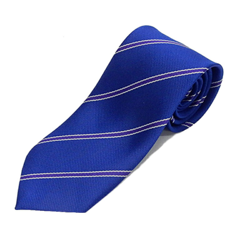 楽天市場】スポーツ応援タイ 青×紫×白 ストライプ 日本製ネクタイ 甲州