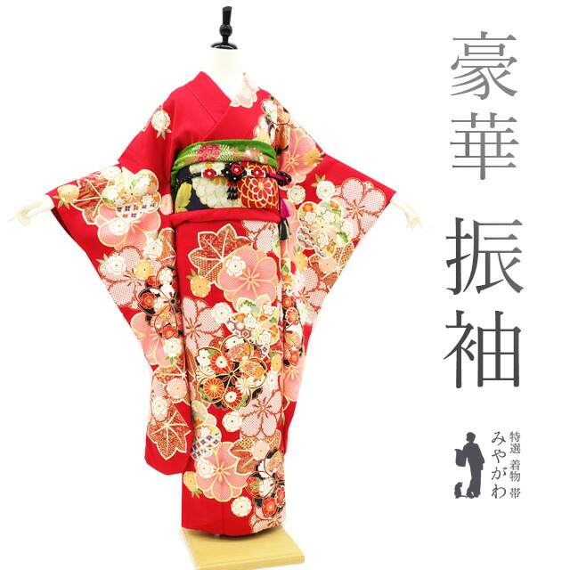 楽天市場】【中古】 振袖 リサイクル着物 正絹 袷 金駒刺繍 金彩加工