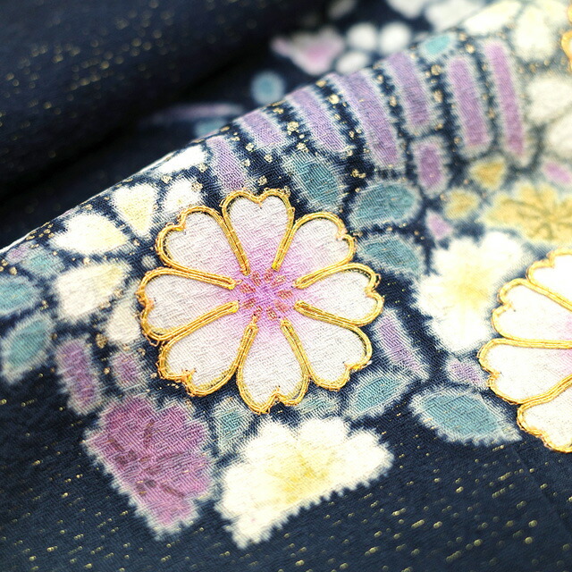 D172 訪問着 絞り 金駒刺繍 正絹 着物 袷 しつけ糸付き未使用極美品