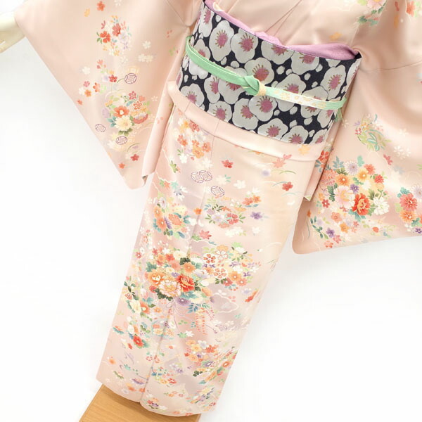 桜訪問着 お手入れ済 美品 トールサイズ 金駒刺繍 パールトン加工 着物