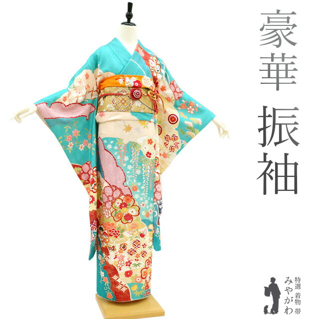 楽天市場】【中古】 振袖 着物 リサイクル 正絹 金駒刺繍 金彩加工