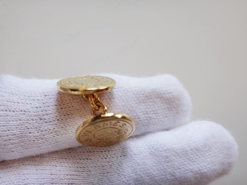 楽天市場】美品 HERMES エルメス セリエ カフスボタン メンズ ゴールド