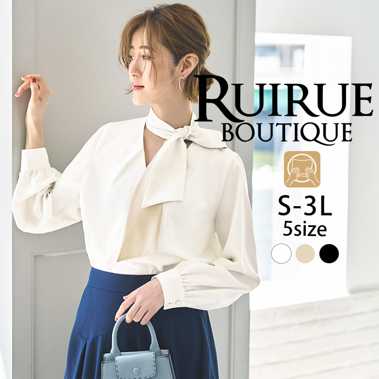 楽天市場】【バーゲン価格】【洗える】レディース ボウタイブラウス
