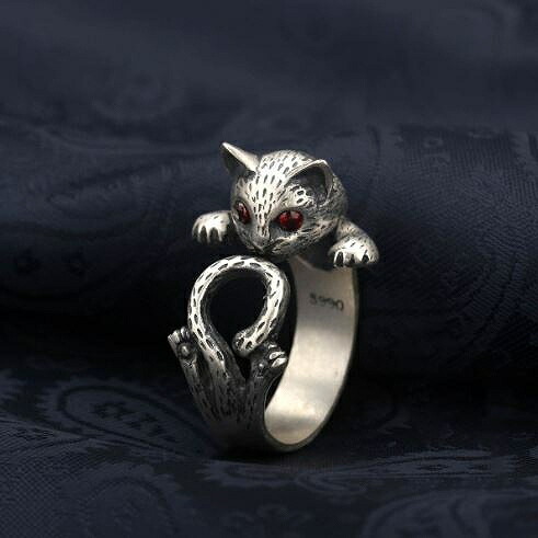 楽天市場】猫 リング ネコ 指輪 かわいい 可愛い シルバーリング