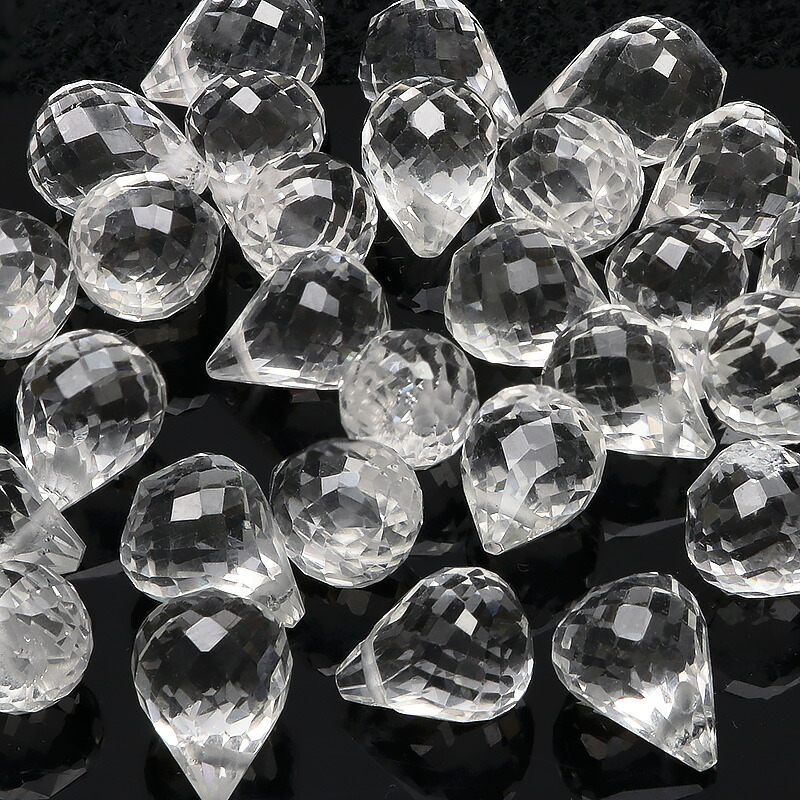 楽天市場】【粒販売】天然水晶 クリスタルクォーツ ドロップカット 10