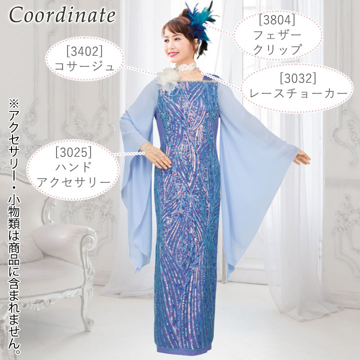 楽天市場】即納☆ 細見せ流線スパンコール刺繍ドレス [OP500-3813