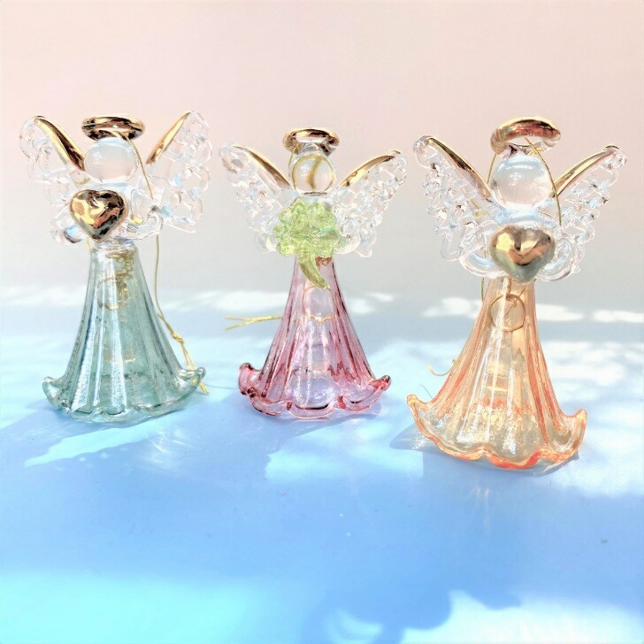楽天市場】≪天使 置物＊天使雑貨≫ ガラスの天使 【ハッピーカラー