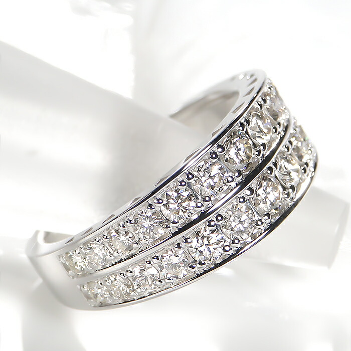 楽天市場】pt900【1.0ct】ダイヤモンド 2連 エタニティリング送料無料