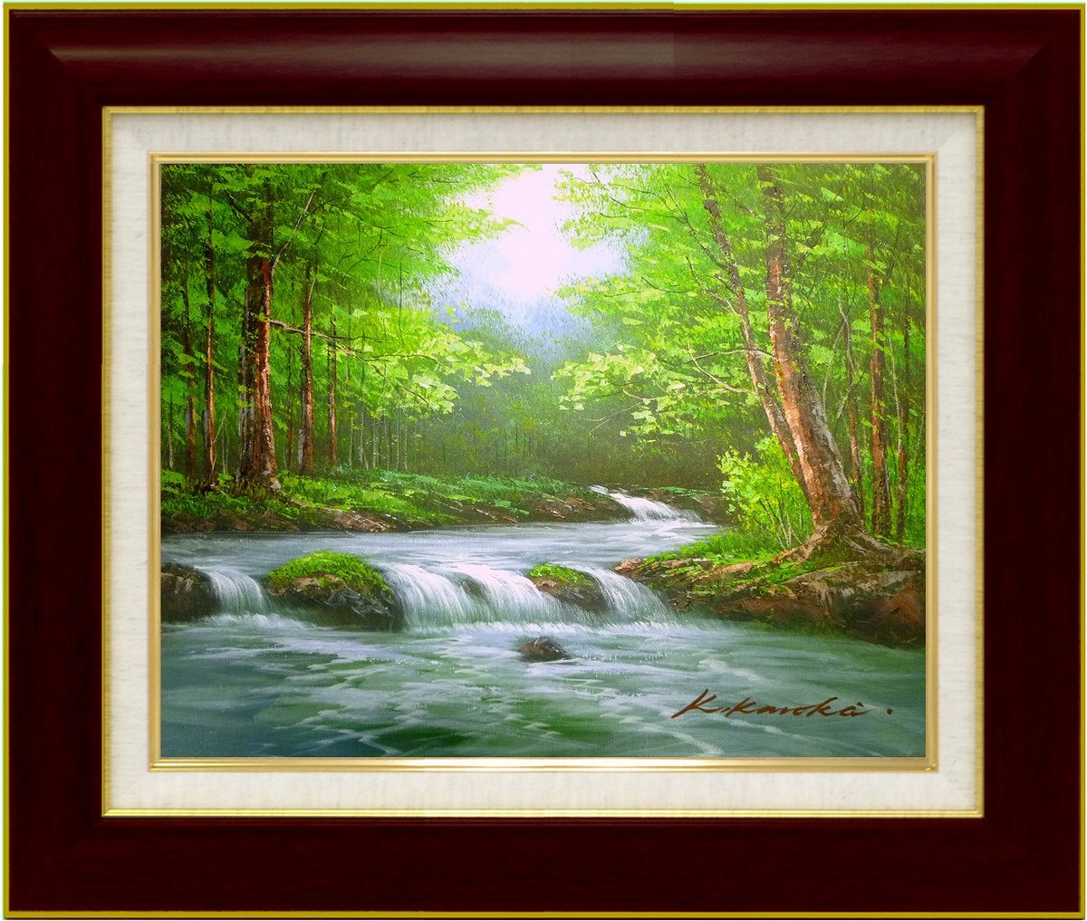 楽天市場】【スーパーSALE10％OFF】手描き油絵 黒木 啓 奥入瀬1 F10