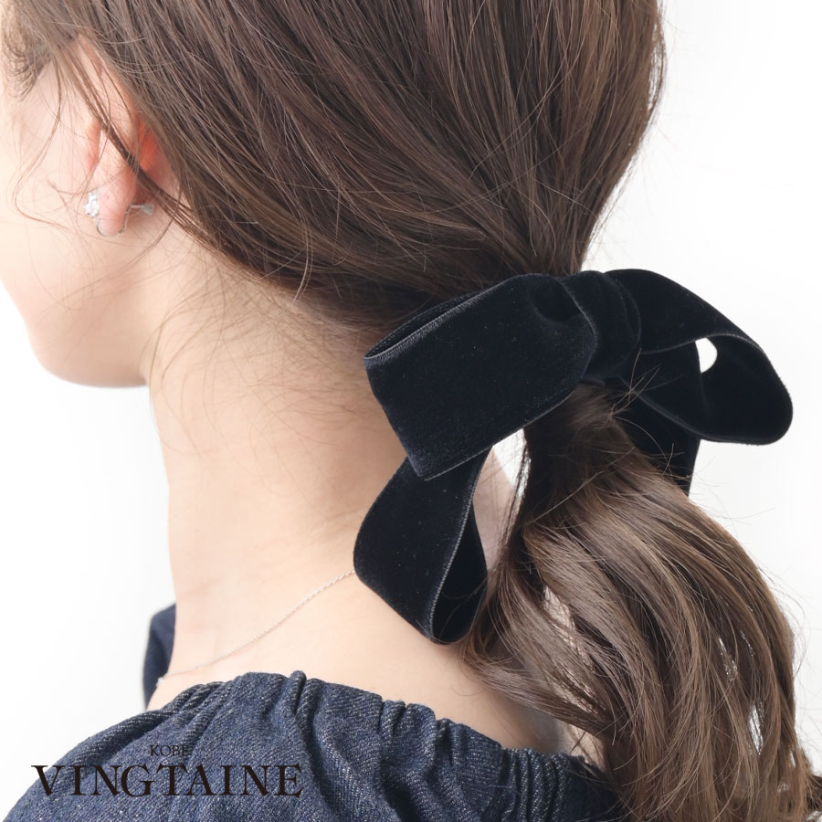 楽天市場】ベルベットリボンヘアゴム・ポニーフック デート キュート