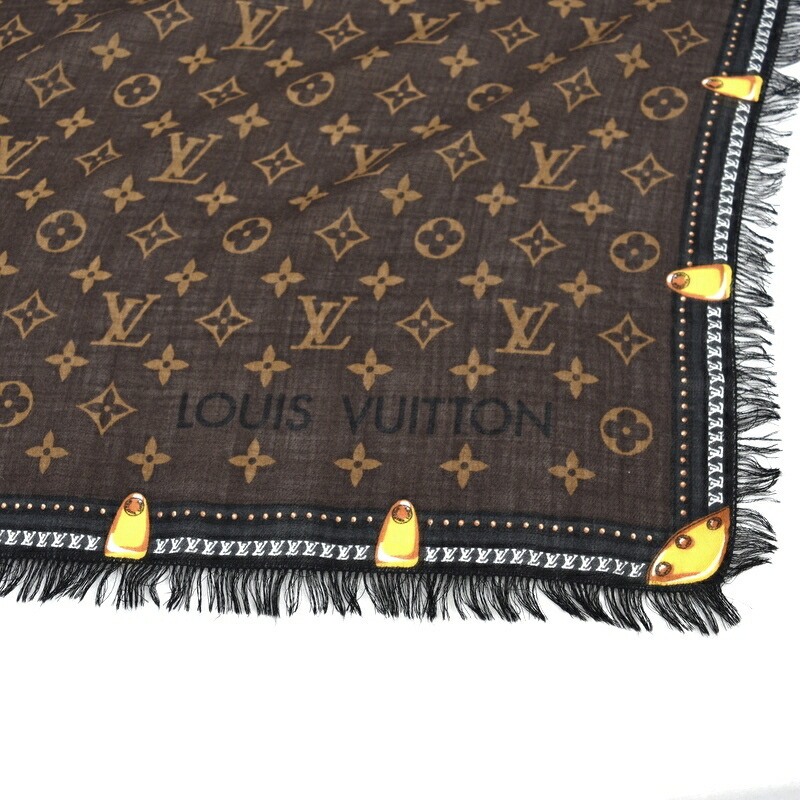 楽天市場】ルイヴィトン 大判ストール ウール100% ブラウン モノグラム