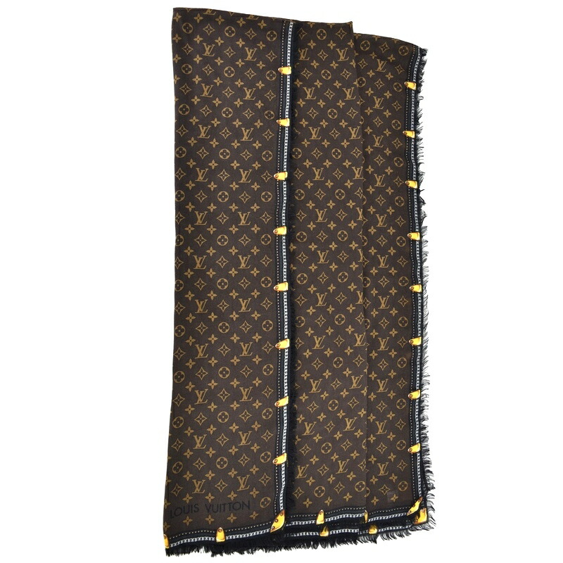 楽天市場】ルイヴィトン 大判ストール ウール100% ブラウン モノグラム