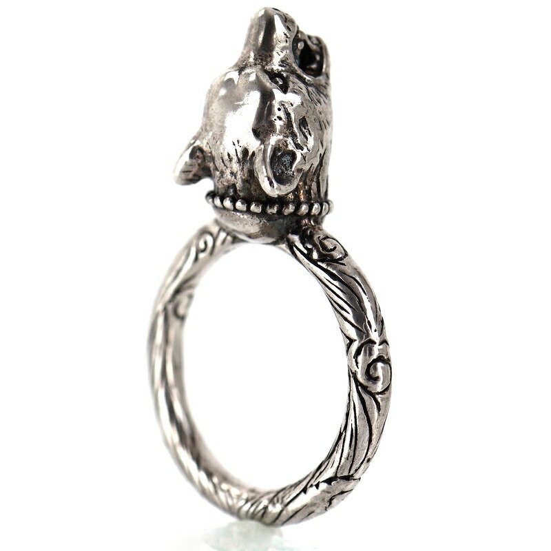 ウサギの頭部デザイン シルバーリング ミケーレ GUCCI ウサギの頭部