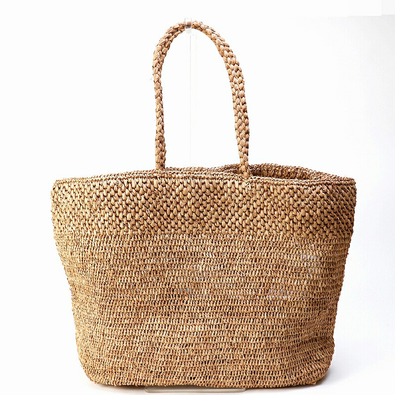 楽天市場】ラフィアバッグ かぎ編み 2段 長方形 紅茶【トートバッグ