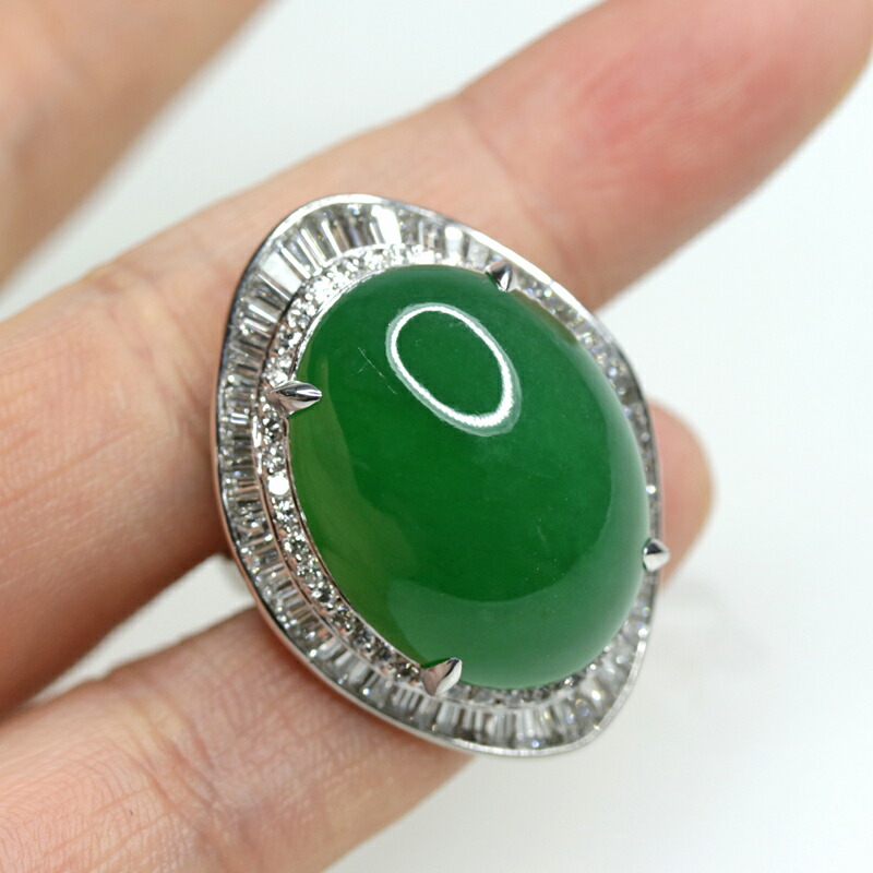 楽天市場】【ｾｰﾙ】翡翠 36.54ct リング 16号 PT900 プラチナ 指輪